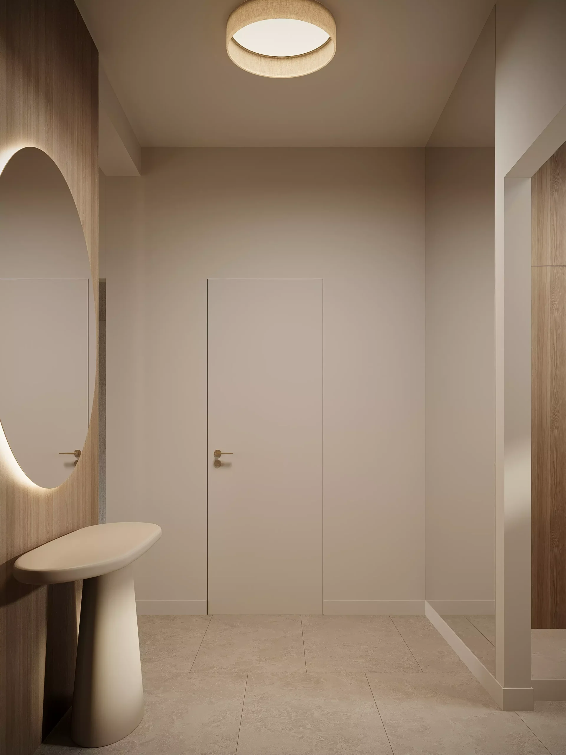 ukryte drzwi w korytarzu domu jednorodzinnego 150 m2