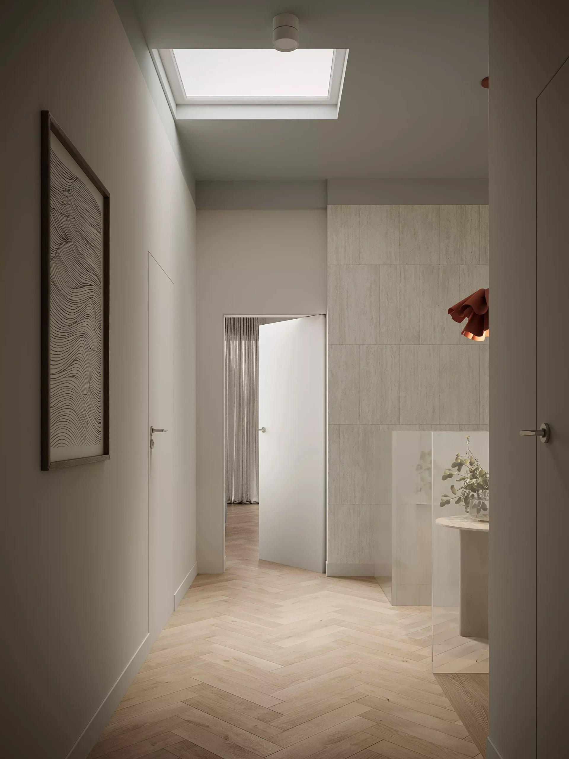 korytarz w dużym jednorodzinnym domu 150 m2